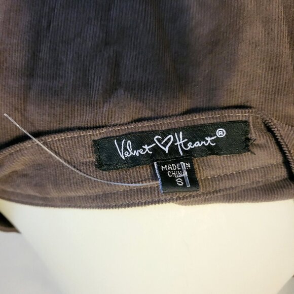 Velvet Heart Brown Corduroy Midi Dress, Size Small, V-Neck, Long Sleeve, NWOT - Picture 8 of 8